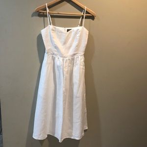White linen Reformation dress